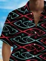 Royaura® Vintage Fish Print Chest Pocket Shirt Plus Size Men's Shirt