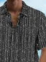 Royaura® Vintage Abstract Stripe Print Chest Pocket Shirt Plus Size Men's Shirt