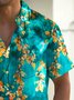 Royaura®Hawaiian Floral Ombre Print Men's Button Pocket Short Sleeve Shirt