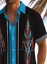 Royaura® 50's Vintage Pinstripe Men's Bowling Shirt Pocket Camp Shirt Fashion Resort Shirt Big Tall