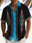 Royaura® 50's Vintage Pinstripe Men's Bowling Shirt Pocket Camp Shirt Fashion Resort Shirt Big Tall