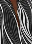 Royaura®Retro Creative Art Stripe Print Men's Button Pocket Short Sleeve Shirt
