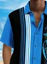 Royaura® Vintage Bowling Willys Jeep Thin Line Flying Eyeball Print Chest Pocket Shirt Plus Size Men's Shirt