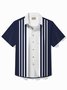 Royaura® Vintage Bowling Line Print Chest Pocket Shirt Plus Size Men's Shirt