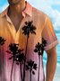 Royaura® Beach Holiday Ombre Men's Hawaiian Shirt Coconut Tree Stretch Camp Pocket Striped Shirt Big Tall