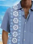 Royaura® Vintage Bowling Flower Print Chest Pocket Shirt Plus Size Men's Shirt