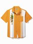 Royaura® Vintage Bowling Tiki Bar Print Chest Pocket Shirt Plus Size Men's Shirt