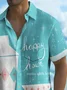 Royaura® Vintage Geometric Cocktail Print Chest Pocket Shirt Plus Size Men's Shirt