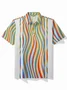 Royaura® 50's Retro Mid-Century Geometric Polo Shirt Stretch Comfortable Camping Bowling Polo Shirt Big Tall