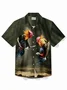 Royaura® Retro Funny Kung Fu Chicken Cartoon Shirt Pocket Camp Animal Shirt Big Tall
