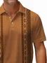 Royaura® 50‘s Retro Medieval Guayabera Polo Shirt Stretch Comfortable Camp Pullover Bowling Polo Shirt Big Tall
