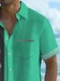 Royaura® Retro Car Pinstriping Bowling Print Men's Button Pocket Short Sleeve Shirt