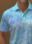 Royaura® Hawaiian Gradient Plant Polo Shirt Stretch Comfortable Camping Pullover Polo Shirt Big Tall