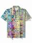 Royaura® Retro 3D gradient oil painting creative art printing men's short-sleeved POLO shirt