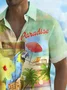 Royaura® Beach Vacation Men's Hawaiian Shirt Parrot Tiki Print Pocket Camping Shirt