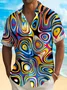 Royaura® 50's Vintage Men's Casual Shirt Mid-Century Geometric Art Pocket Camp Shirt Big Tall