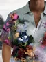 Royaura® Beach Vacation Men's Hawaiian Shirt Floral Art Print Pocket Camping Shirt