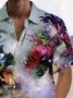 Royaura® Beach Vacation Men's Hawaiian Shirt Floral Art Print Pocket Camping Shirt