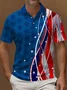 Royaura® Holiday American Flag Printed Polo Shirt Stretch Comfortable Camping Pullover Polo Shirt Big Tall