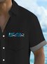Royaura® Hawaiian Gradient Plant Leaf Print Men's Button Pocket Short Sleeve Shirt