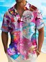 Royaura® Retro Disco Stage Light Men's Hawaiian Shirt Pocket Camp Shirt Big Tall