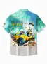 Royaura® Beach Vacation Men's Hawaiian Shirt Parrot Beach Print Pocket Camping Shirt