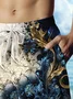 Royaura® Retro Creative Art Floral Print Men's Beach Shorts