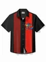 Royaura® Vintage Bowling Parrot Print Chest Pocket Shirt Plus Size Men's Shirt