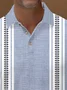 Royaura®  50's Retro Geometric Bowling Print Men's Short Sleeve Polo Shirt