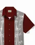 Royaura® Vintage Bowling Bamboo Print Chest Pocket Shirt Plus Size Men's Shirt