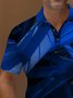 Royaura® Vintage Gradient Textured Printed Polo Shirt Stretch Comfortable Camping Pullover Polo Shirt Big Tall