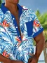 Royaura® Beach Vacation Men's Hawaiian Shirt Strelitzia Reginae Flower Pocket Camp Shirt Big Tall