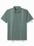 Royaura® Vintage Bowling Ethnic Pattern Stripe Print Polo Shirt Stretch Comfortable Camping Pullover Polo Shirt Big Tall