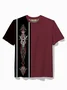 Royaura® Vintage Medieval Car Pinstripe Art Men's Round Neck Short Sleeve T-Shirt Stretch Comfort Top Big Tall