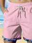 Royaura® Hawaiian Plant Coconut Tree Patchwork Print Men's Beach Shorts