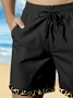 Royaura® Basic Gold Pattern Patchwork Printed Men's Beach Shorts