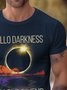 Royaura® Basic Men's Hello Darkness My Old Friend Total Solar Eclipse Printed T-Shirt