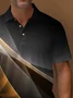 Royaura® Retro Texture Men's Polo Shirt Gradient Aurora Art Stretch Comfort Basic Short Sleeve Polo Shirt Big Tall
