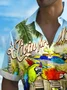 Royaura® Beach Vacation Men's Hawaiian Shirt Parrot Print Pocket Camping Shirt