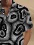 Royaura® Retro Geometric 3D Creative Gradient Printed Men's Button Pocket Short Sleeve Shirt