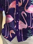 Royaura® Beach Vacation Men's Hawaiian Shirt Flamingo Print Pocket Camping Shirt
