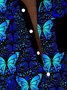 Royaura® Hawaiian Butterfly 3D Print Men's Button Pocket Short Sleeve Shirt