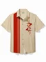 Royaura® 50's Vintage Men's Bowling Shirt Mid-Century Atomic Geometric Art Pocket Camp Shirt Big Tall