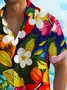 Royaura® Beach Vacation Men's Hawaiian Shirt Tropical Floral Wrinkle Free Seersucker Camp Pocket Shirt Big Tall