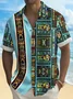 Royaura® Vintage Bowling Tiki Print Chest Pocket Shirt Plus Size Men's Shirt Big Tall