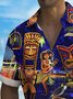 Royaura® Beach Vacation Men's Hawaiian Shirt Tiki Hula Girl Print Pocket Camping Shirt Big Tall