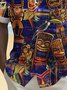 Royaura® Beach Vacation Men's Hawaiian Shirt Tiki Hula Girl Print Pocket Camping Shirt Big Tall