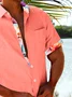 Royaura® Men's Casual Floral Patchwork Color Block Short Sleeve Hawaiian Shirt Big Tall