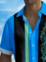 Royaura® Vintage Bowling Pinstripe Print Chest Pocket Shirt Plus Size Men's Shirt Big Tall