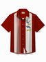 Royaura® Vintage Bowling Geometric Starburst Print Chest Pocket Shirt Plus Size Men's Shirt Big Tall